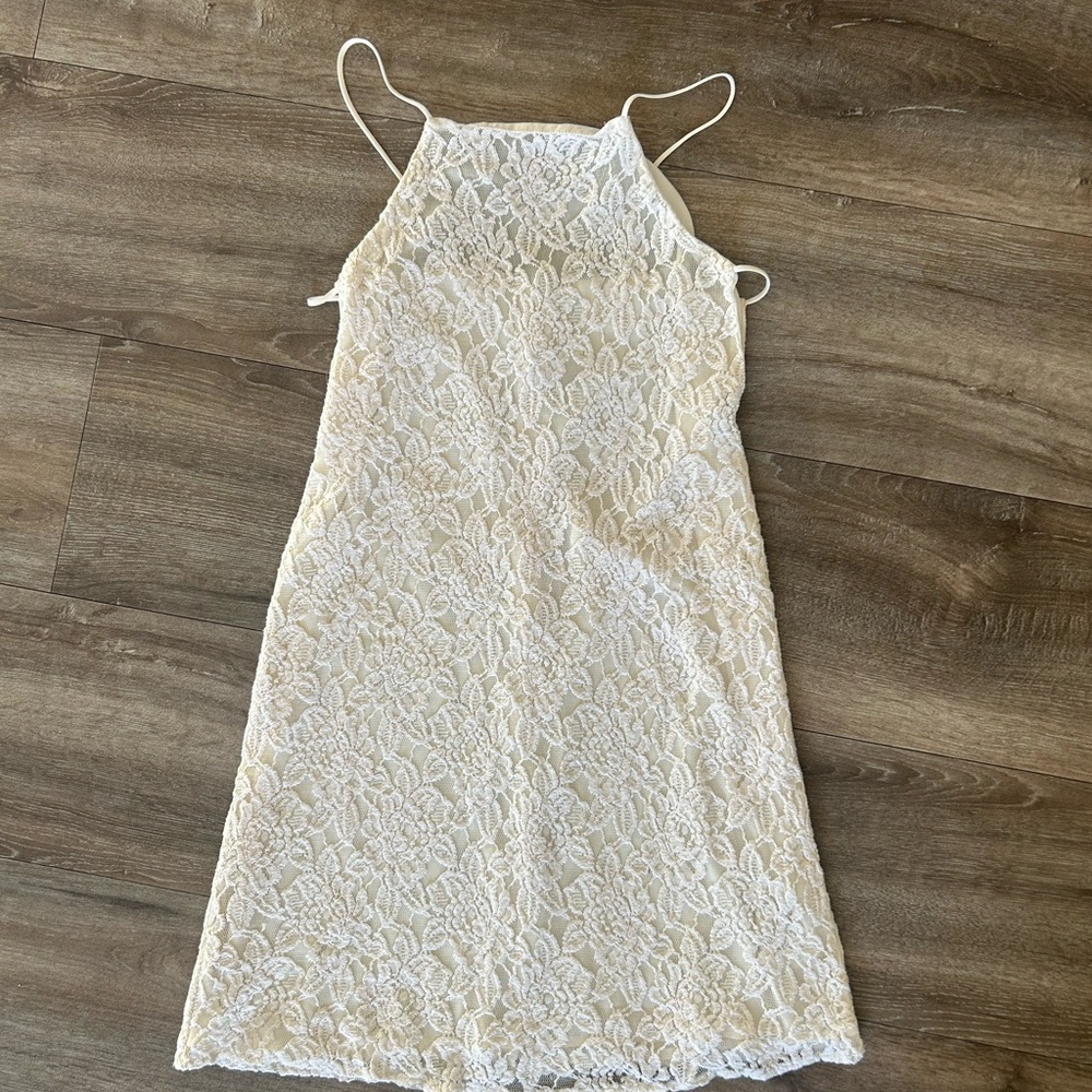 Urban Outfitters Cream Lace Mini Dress